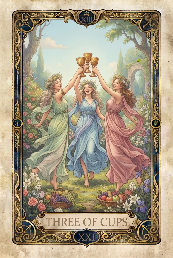 שלוש גביעים, Three of Cups