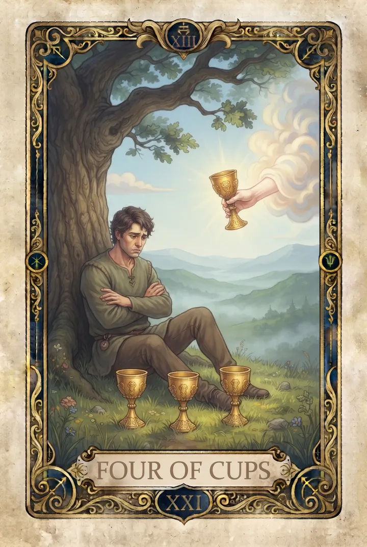 ארבע גביעים, Four of Cups