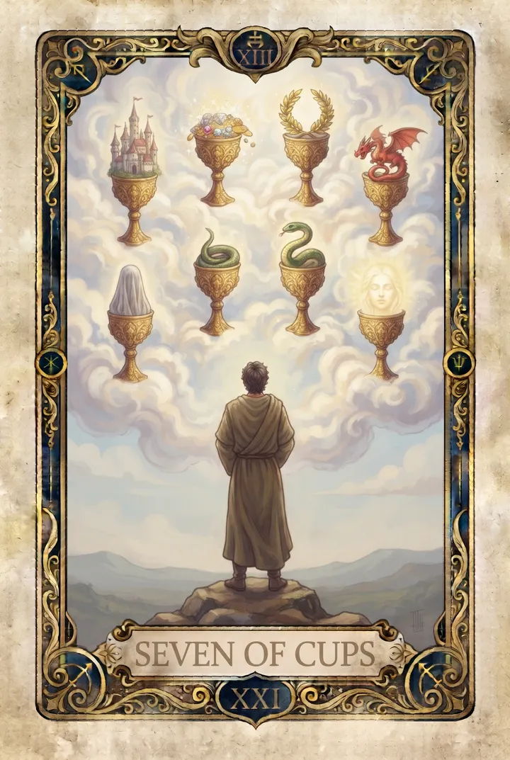 שבע גביעים, Seven of Cups