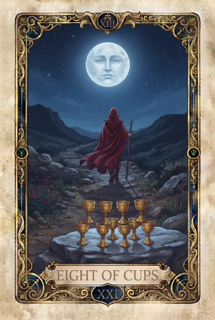 שמונה גביעים, Eight of Cups
