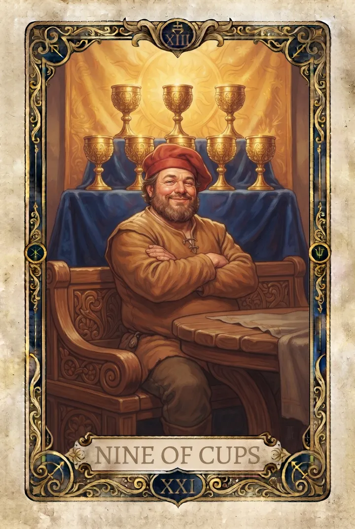 תשע גביעים, Nine of Cups