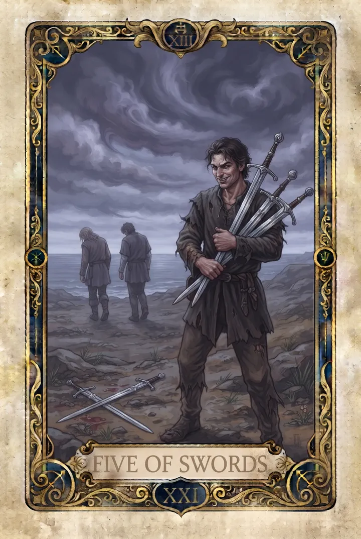 חמש חרבות, Five of Swords